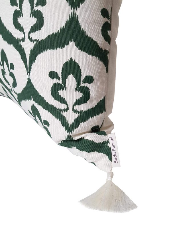 Housse de coussin Ottoman style ikat blanc  / jade - 50 x 50