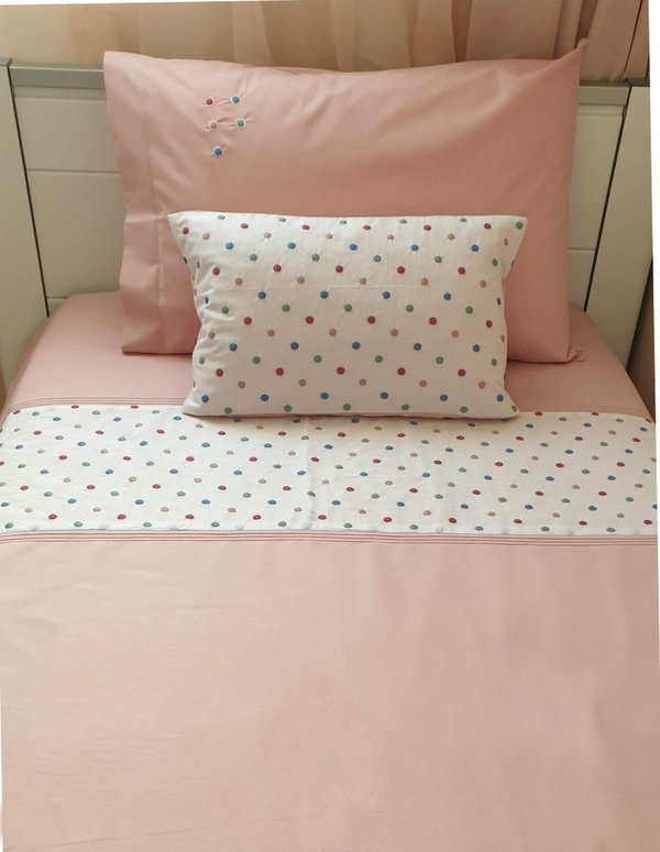 NEW Parure de lit en percale de coton pointillés - 140 x 200